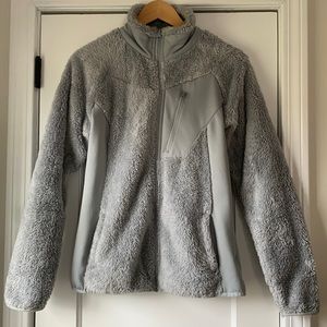 COLUMBIA | Full Zip Up Fuzzy Teddy Fleece Jacket | M | Gray